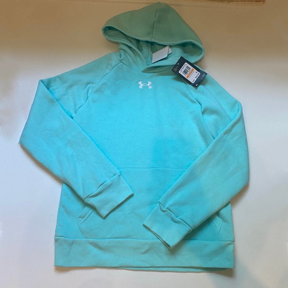 NWT Under Armour Aqua Blue Hooded Sweatshirt Hoodie